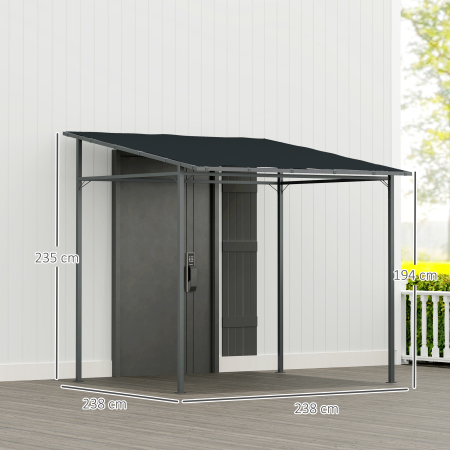  Pergola de Gradina din Metal si Poliester, 238x238x235/194 cm, Gri inchis [2]