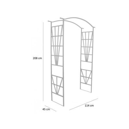 Pergola decorativa pentru gradina, suport plante cataratoare, structura otel, 114x45x208 cm, negru [1]