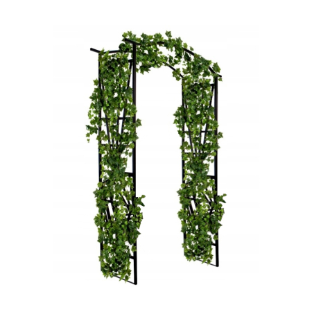 Pergola decorativa pentru gradina, suport plante cataratoare, structura otel, 114x45x208 cm, negru [4]