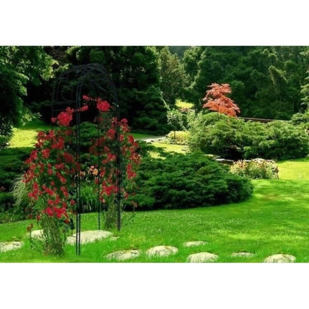 Pergola gradina metalica cu suport plante cataratoare, otel vopsit electrostatic, 130x39x260 cm, negru [2]