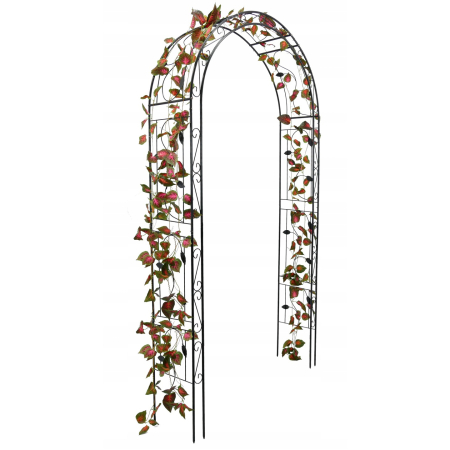 Pergola gradina metalica cu suport plante cataratoare, otel vopsit electrostatic, 130x39x260 cm, negru [9]