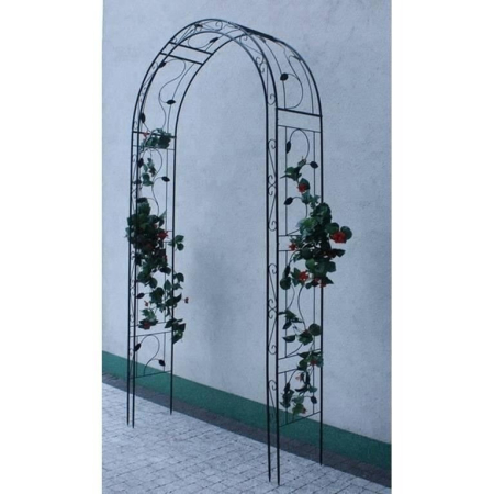 Pergola gradina metalica cu suport plante cataratoare, otel vopsit electrostatic, 130x39x260 cm, negru [1]