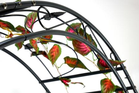 Pergola gradina metalica cu suport plante cataratoare, otel vopsit electrostatic, 130x39x260 cm, negru [10]