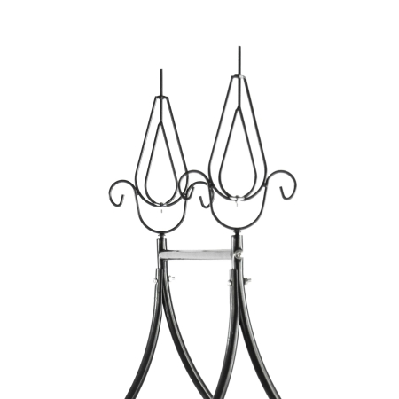 Pergola gradina metalica cu varfuri decorative, otel vopsit cu pulbere, 150x37x240 cm, negru [8]