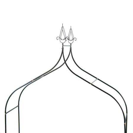 Pergola gradina metalica cu varfuri decorative, otel vopsit cu pulbere, 150x37x240 cm, negru [7]
