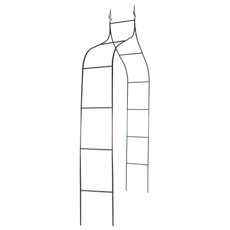 Pergola gradina metalica cu varfuri decorative, otel vopsit cu pulbere, 150x37x240 cm, negru [6]