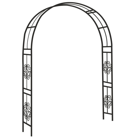 Pergola gradina metalica, suport plante cataratoare, 118x24x220 cm, negru [4]