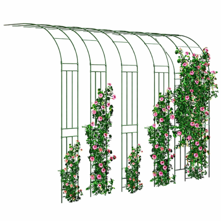 Pergola gradina tip arc pentru plante cataratoare, metal cu acoperire PE, 240x40 cm, verde [1]