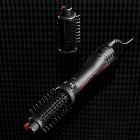 Peria rotativa cu aer cald Rowenta Karl Lagerfeld Pro Stylist CF961LF0, 750W, tehnologie Pro Dual Motion, generator de ioni, înveliş exclusiv Keratin & Glow, cablu 1.8m, negru&rosu [14]