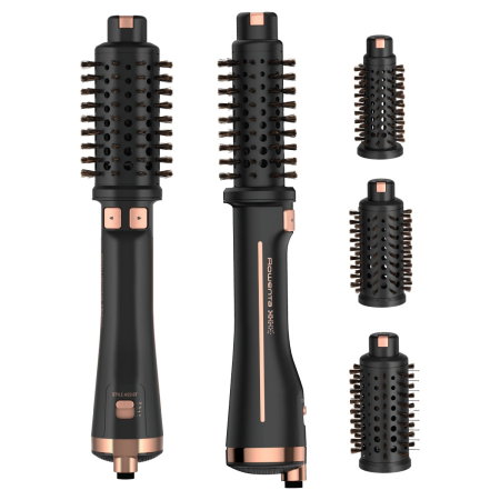Perii de par electrice - Peria rotativa cu aer cald Rowenta Ultimate Experience CF9620F0, 3 trepte temperatura, Funcția avansata Style Assist, Negru/ Auriu