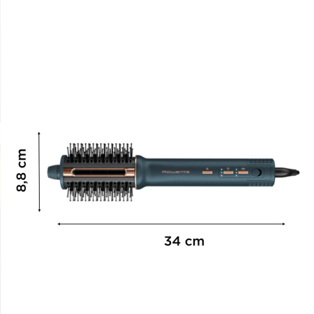Perie cu aer cald 3 in 1 Rowenta Air Brush 3D UB9720E0, 1100W, non-rotativa, generator de ioni, 3 trepte de viteza & temperatura, functie jet de aer rece, varf rece, verde & bronz [14]