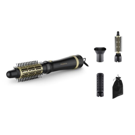Perie cu aer cald Rowenta Express Style CF6330F0, 3 accesorii, invelis ceramic, cablu rotativ 360°, negru & auriu [2]