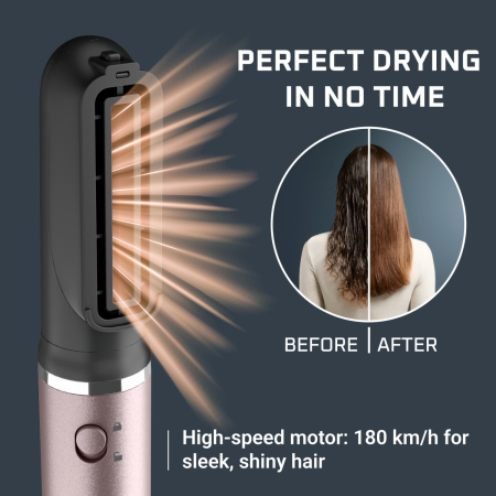 Perie cu aer cald Rowenta Ultimate Experience Air Nano UB9B20E0, 950 W, 3 trepte de viteza si temperatura, non-rotativa, generator de ioni, invelis ceramic, 2 perii, 1 capat uscare, geanta de transpor [2]