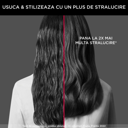 Perie cu aer cald Rowenta x Karl Lagerfeld Express Style CF635LF0, 800W, cablu rotativ 360°, 3 trepte de viteza / temperatura, 5 accesorii, invelis Keratin & Glow, functie hair respect, negru [4]