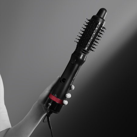 Perie cu aer cald Rowenta x Karl Lagerfeld Express Style CF635LF0, 800W, cablu rotativ 360°, 3 trepte de viteza / temperatura, 5 accesorii, invelis Keratin & Glow, functie hair respect, negru [6]
