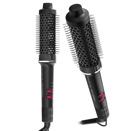Baie - Perie cu aer cald Rowenta x Karl Lagerfeld Powerbrush UB572LE0, 55 W, 2 trepte temperatura, invelis ceramic, generator de ioni, diametru 38 mm, varf r