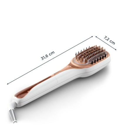 Perie de par reparatoare cu abur Rowenta Hair Therapist™ CF9920F0, 165 W, tehnologie Thermal Care, invelis Keratin, oprire automata, afisaj LED, alb [11]