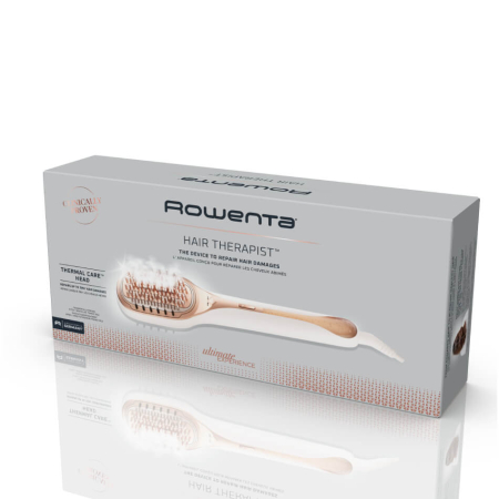 Perie de par reparatoare cu abur Rowenta Hair Therapist™ CF9920F0, 165 W, tehnologie Thermal Care, invelis Keratin, oprire automata, afisaj LED, alb [12]