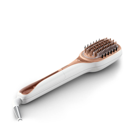 Perie de par reparatoare cu abur Rowenta Hair Therapist™ CF9920F0, 165 W, tehnologie Thermal Care, invelis Keratin, oprire automata, afisaj LED, alb [6]