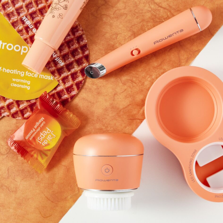 Perie electrica de curatare faciala Rowenta My Beauty Routine Anti-Blemish LV4010F0, curatare fata, inlaturare machiaj, reducere pori, lumina LED albastra, coral [6]