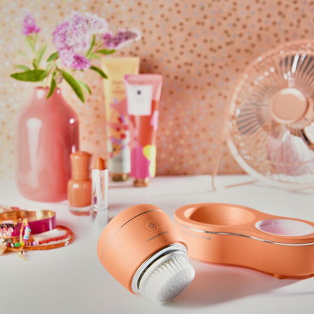 Perie electrica de curatare faciala Rowenta My Beauty Routine Anti-Blemish LV4010F0, curatare fata, inlaturare machiaj, reducere pori, lumina LED albastra, coral [9]