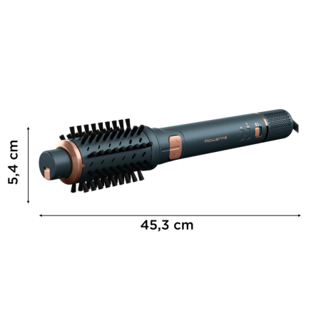 Perie rotativa cu aer cald Rowenta Air Rotate UB9920E0, 1300W, 4 trepte de viteza, 2 concentratoare, functie Respect, grilaj detasabil, invelis ceramic, verde & bronz [19]