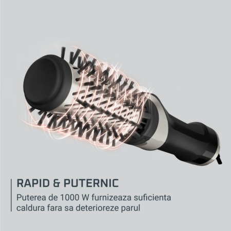 Perie rotativa cu aer cald Rowenta Brush Activ UB9530F0, 1000W, 2 trepte de viteza/temperatura, 2 perii rotative 40/50mm, concentrator aer, husa inclusa, functie jet de aer rece, generator de ioni, in [4]