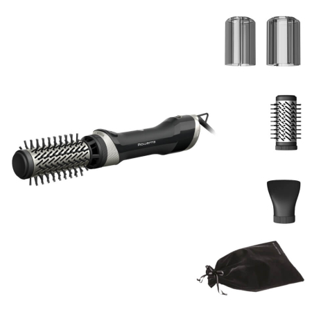 Perii de par electrice - Perie rotativa cu aer cald Rowenta Brush Activ UB9530F0, 1000W, 2 trepte de viteza/temperatura, 2 perii rotative 40/50mm, concentrator aer, husa inclusa, functie jet de aer rece, generator de ioni, in