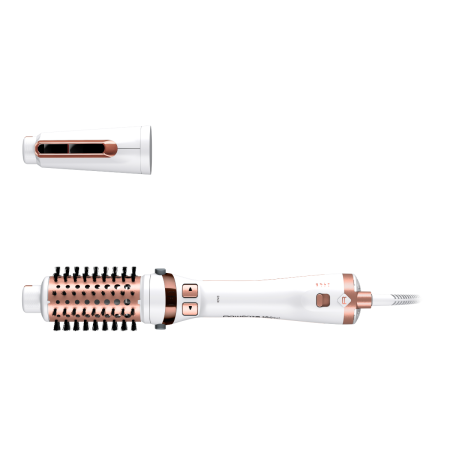 Perie rotativa cu aer cald Rowenta Brush Activ Ultimate Care CF9720F0, tehnologie Careful Heat, invelis quart ceramic, tehnologie Ionic Booster, design compact, 3 trepte de viteza, concentrator, alb [12]