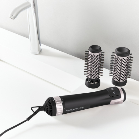 Perie rotativa Rowenta Brush Activ' Dry & Style CF9550F0, 1000 W, generator de ioni, jet de aer rece, inel de agatare, negru [1]