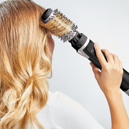 Perie rotativa Rowenta Brush Activ' Dry & Style CF9550F0, 1000 W, generator de ioni, jet de aer rece, inel de agatare, negru [2]
