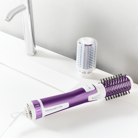 Perie rotativă Rowenta Brush Activ' Volume&Shine 2 CF9530F0, 1000W, 2 setări de temperatură si viteză, ionizare, 2 perii,  înveliş ceramic, mov [5]