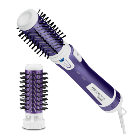 Baie - Perie rotativă Rowenta Brush Activ' Volume&Shine 2 CF9530F0, 1000W, 2 setări de temperatură si viteză, ionizare, 2 perii,  înveliş ceramic, mov