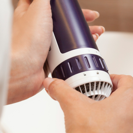 Perie rotativă Rowenta Brush Activ' Volume&Shine 2 CF9530F0, 1000W, 2 setări de temperatură si viteză, ionizare, 2 perii,  înveliş ceramic, mov [8]