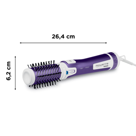 Perie rotativă Rowenta Brush Activ' Volume&Shine 2 CF9530F0, 1000W, 2 setări de temperatură si viteză, ionizare, 2 perii,  înveliş ceramic, mov [3]