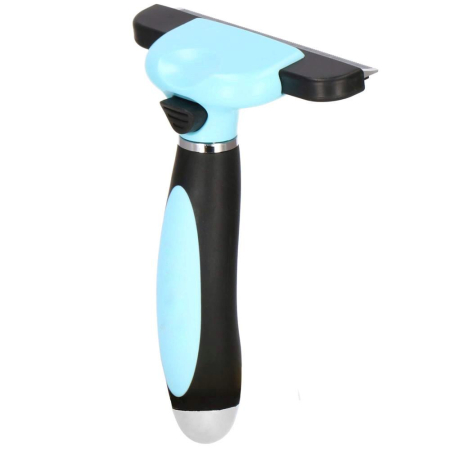 Perie trimmer pentru caini si pisici cu par lung sau scurt, autocuratare, lama 10cm, negru albastru [4]