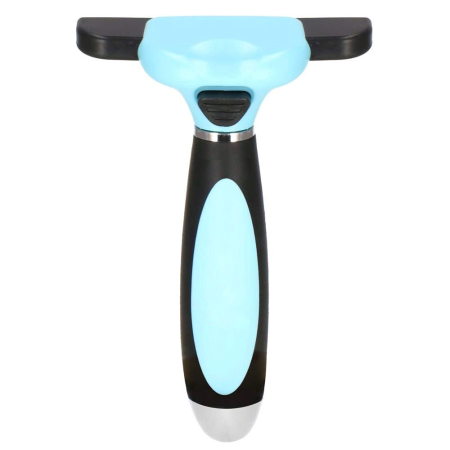 Perie trimmer pentru caini si pisici cu par lung sau scurt, autocuratare, lama 10cm, negru albastru [6]