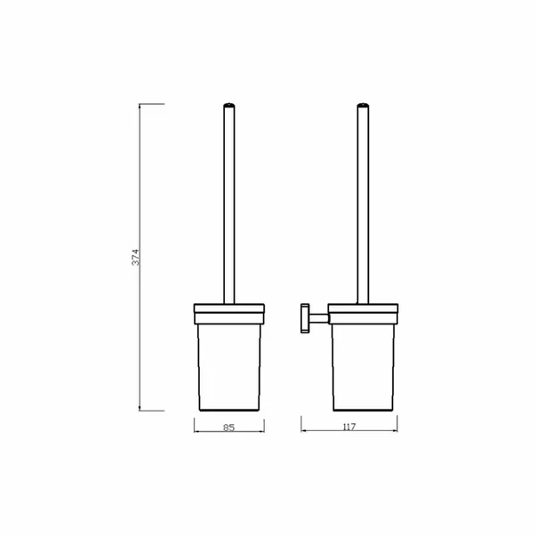 Perie WC Ferro Greta alb - negru [1]