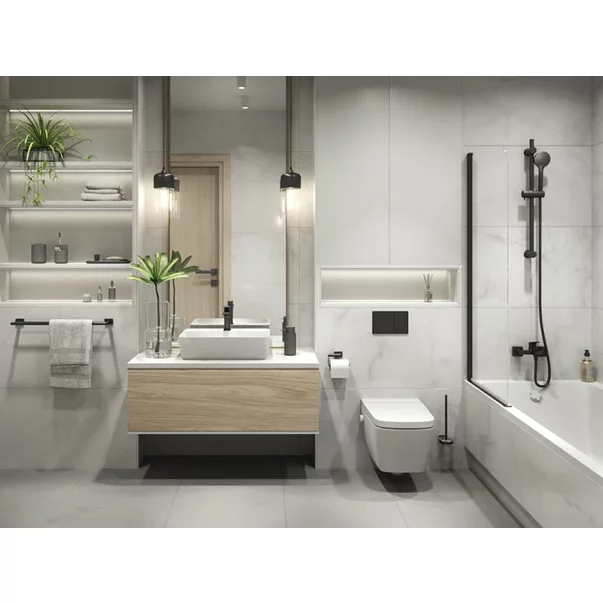 Perie WC Ferro Greta alb - negru [2]