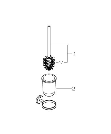 Perie WC Grohe 40463001, 374 mm, 138 mm, 1 orificii instalare, pe perete, sticla, metal, elemente fixare ascunse, Crom [3]