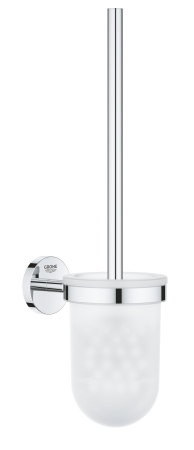 Baie - Perie WC Grohe 40463001, 374 mm, 138 mm, 1 orificii instalare, pe perete, sticla, metal, elemente fixare ascunse, Crom