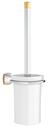 Baie - Perie WC Grohe 40632IG0, Grandera, pe perete, meta, ceramica, crom / auriu
