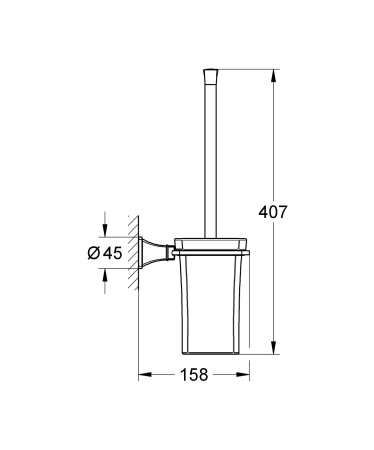 Perie WC Grohe 40632IG0, Grandera, pe perete, meta, ceramica, crom / auriu [1]