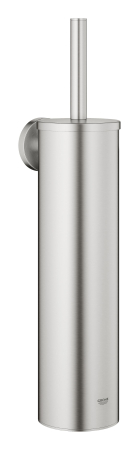 Baie - Perie WC Grohe 40696DC0, Essentials, pe perete, metal/plastic, mat, otel satinat
