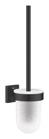 Baie - Perie WC Grohe 409772430, 399 mm, 126 mm, 2 orificii instalare, pe perete, sticla, metal, elemente fixare ascunse, Negru