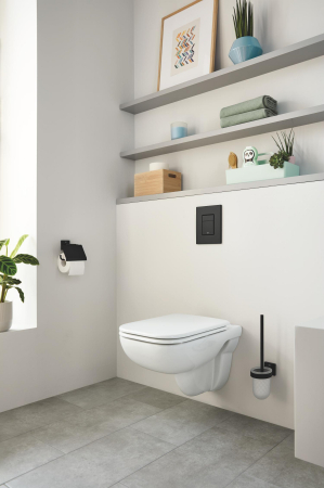 Perie WC Grohe 409772430, 399 mm, 126 mm, 2 orificii instalare, pe perete, sticla, metal, elemente fixare ascunse, Negru [3]