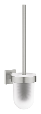 Baie - Perie WC Grohe 40977DC0, Start Cube, pe perete, metal/sticla, mat, otel satinat