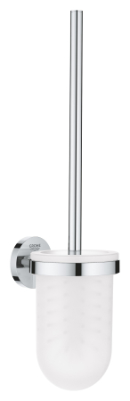 Baie - Perie WC Grohe 41185000, 398 mm, 121 mm, 2 orificii instalare, pe perete, sticla, metal, elemente fixare ascunse, Crom