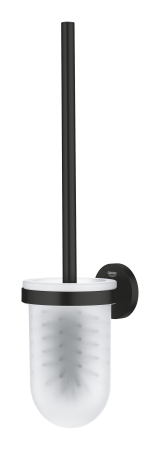 Perie WC Grohe 411852430, 398 mm, 121 mm, 2 orificii instalare, pe perete, sticla, metal, elemente fixare ascunse, Negru [1]