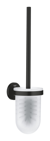 Baie - Perie WC Grohe 411852430, 398 mm, 121 mm, 2 orificii instalare, pe perete, sticla, metal, elemente fixare ascunse, Negru